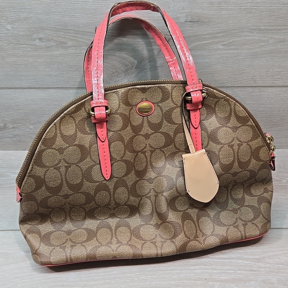 Coach Women  Peyton Signature Cora Logo  Domed Satchel F24606